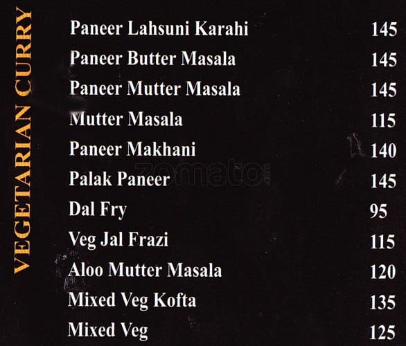 Menu at LAZEEZ, Bengaluru, No. 157