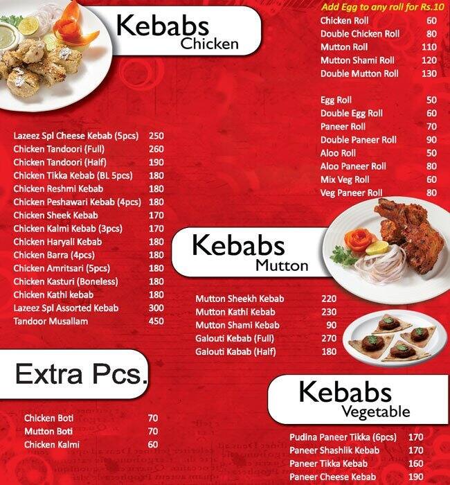 Lazeez Menu, Menu for Lazeez, Koramangala 1st Block, Bangalore Zomato