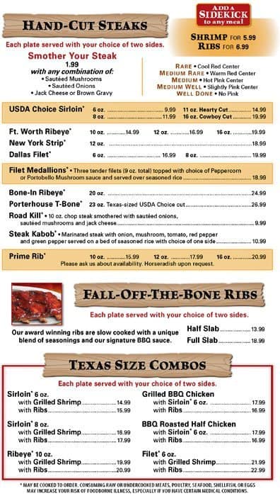 texas roadhouse menu pdf