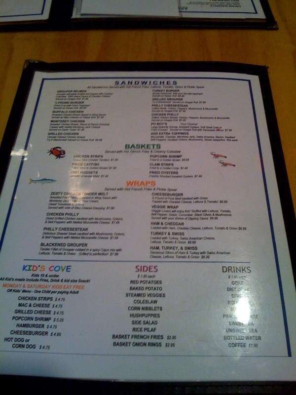 Oyster Bay Restaurant Menu, Menu for Oyster Bay Restaurant, East