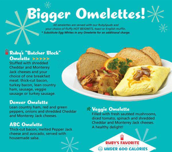 Menu at Ruby's restaurant, Oceanside, 1 Oceanside Pier #1