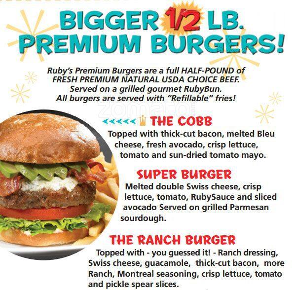 Menu at Ruby's Diner restaurant, Oceanside, 1 Oceanside Pier #1