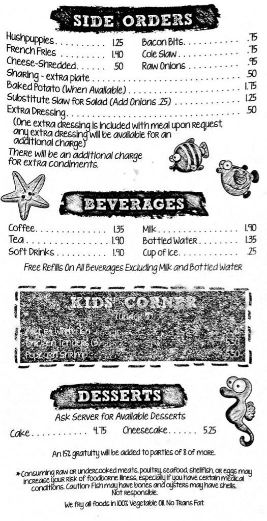 Menu at Walkertown Seafood Shack fast food, Walkertown
