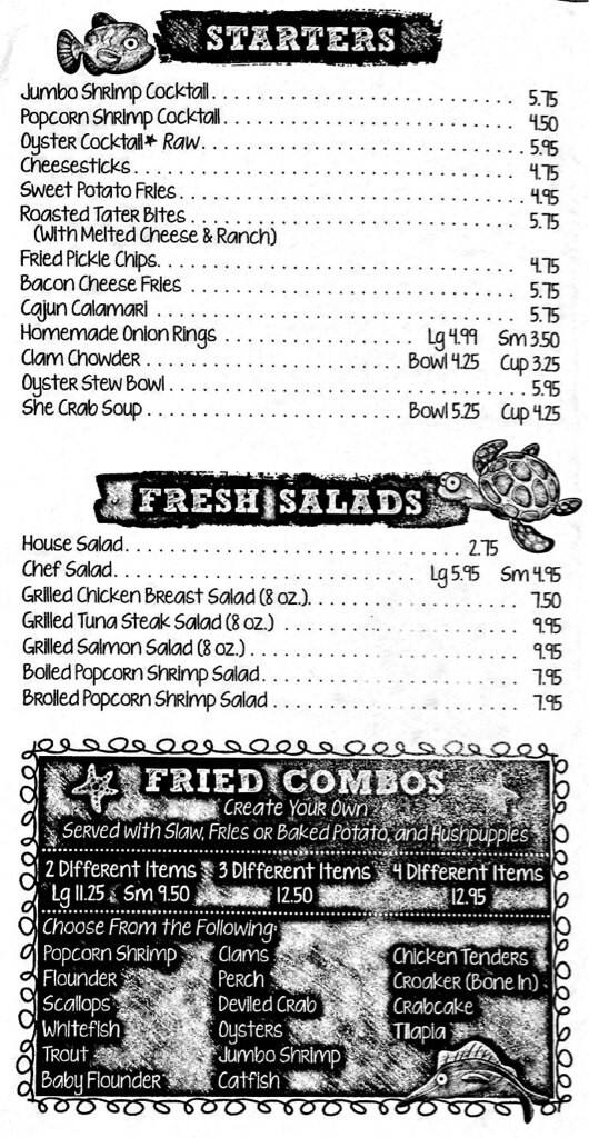 Menu at Walkertown Seafood Shack fast food, Walkertown
