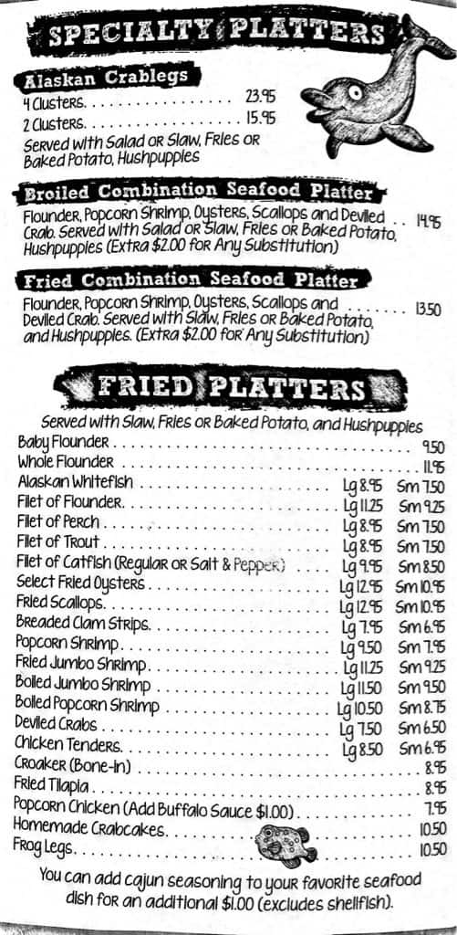 Menu at Walkertown Seafood Shack fast food, Walkertown