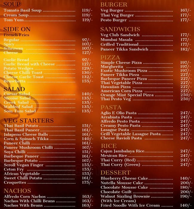 Mint menus