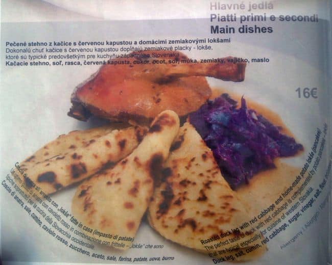 Menu di Andy's Corner 