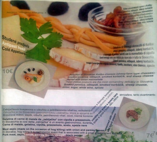 Menu di Andy's Corner 