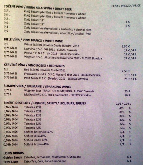 Menu di Andy's Corner 