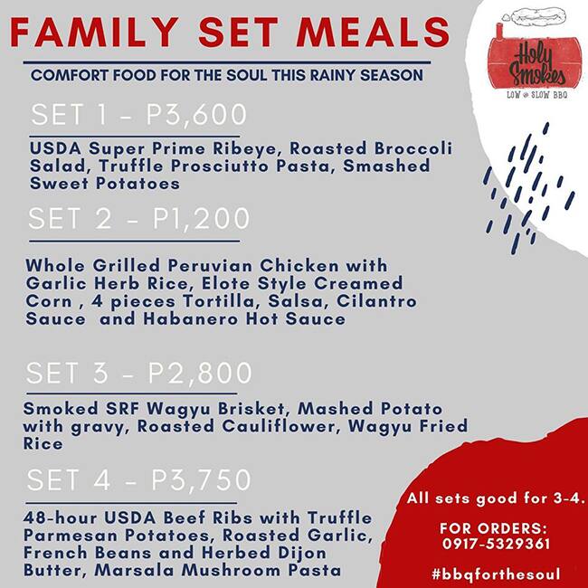 Menu at Holy Smokes BBQ, Makati
