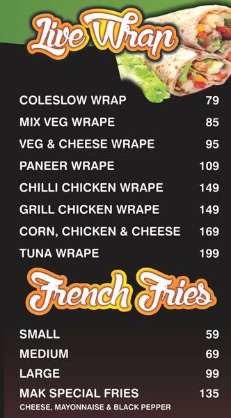 MAK Cafe Coffee menu