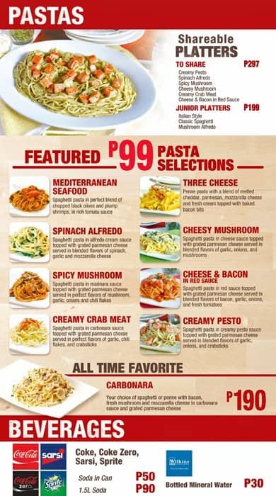 Papa John S Menu Menu For Papa John S Ortigas Mandaluyong City