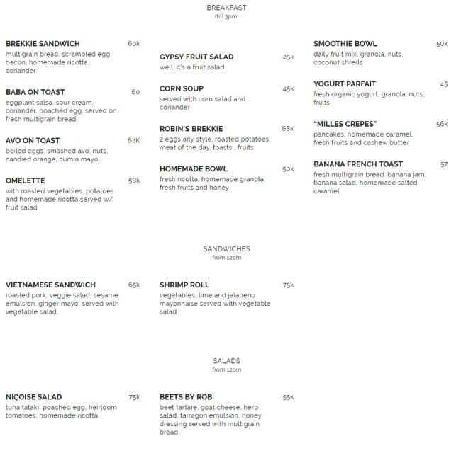 Gypsy Kitchen and Bar Menu, Menu for Gypsy Kitchen and Bar, Canggu ...