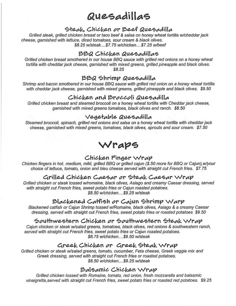 Bandana's Bar & Grill Menu Urbanspoon/Zomato