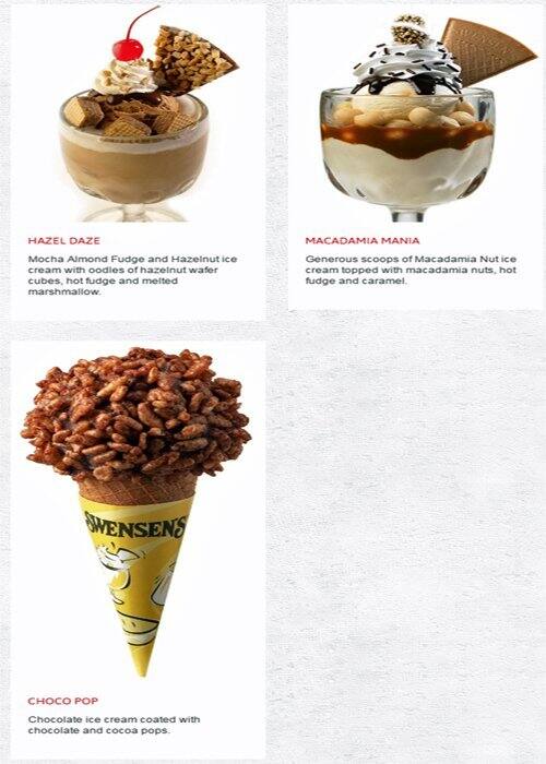 Swensen's メニュー