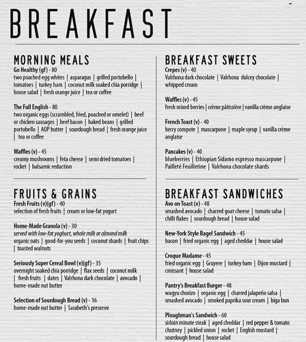 Pantry Cafe Menu, Menu for Pantry Cafe, Al Safa, Dubai Zomato