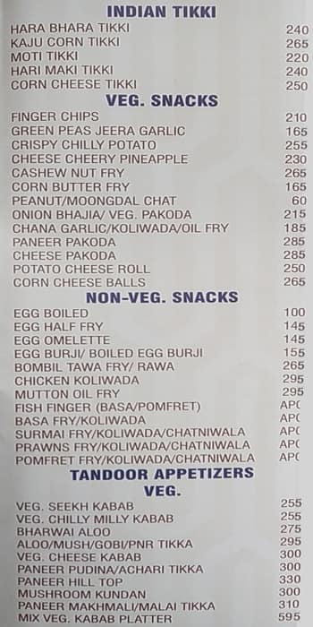 Saiemaa's Family Dining And Bar menu