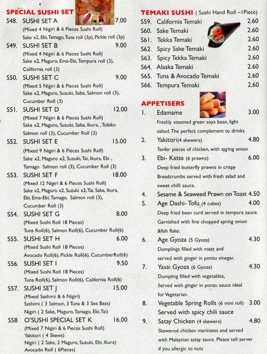 Carta de OSushi