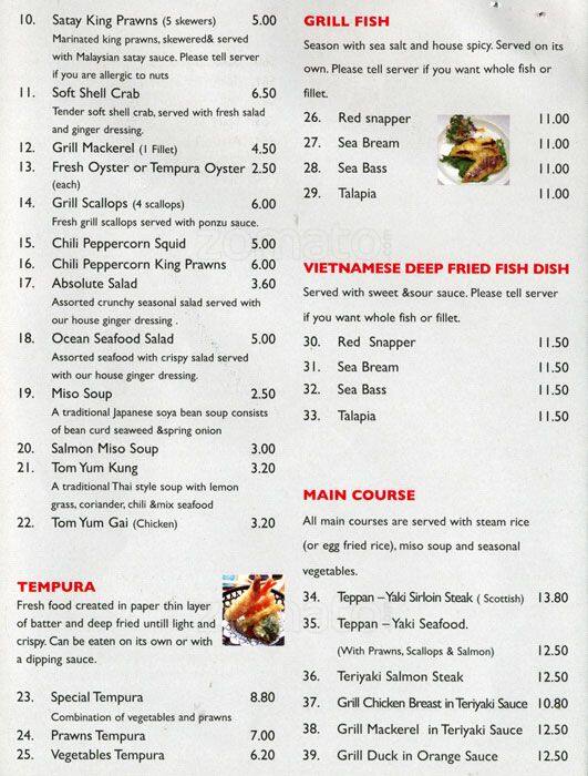 Carta de OSushi