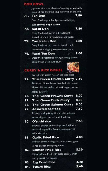 Carta de OSushi