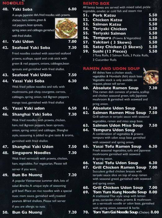 Carta de OSushi