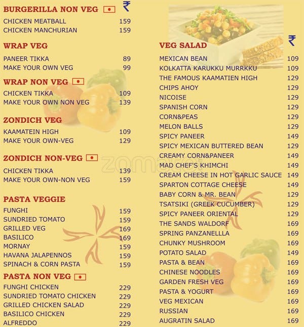 The Soup And Salad Cafe menu