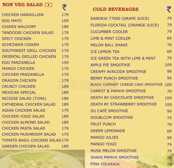 The Soup And Salad Cafe menu