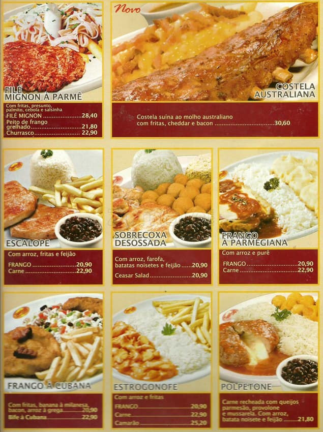 Parmê Express cardápio