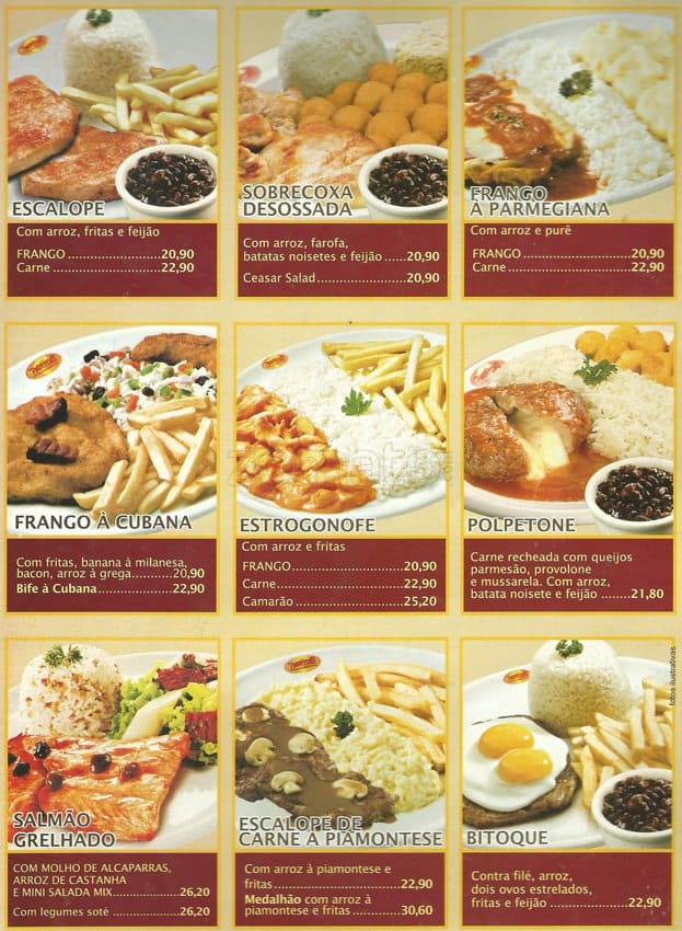 Parmê Express cardápio