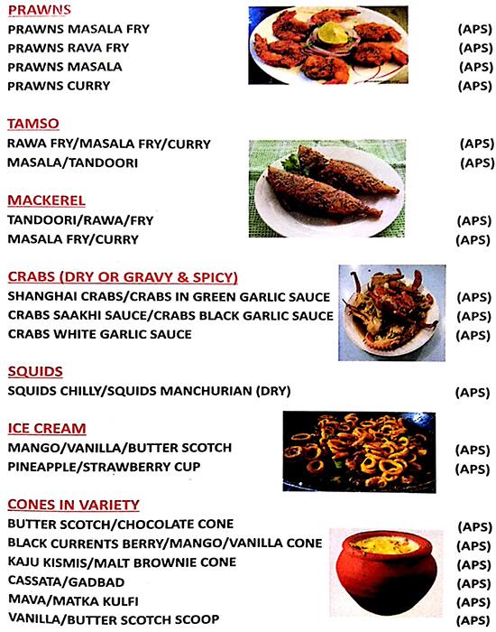 Menu at Ashoka Classic Bar & Restaurant, Mormugao