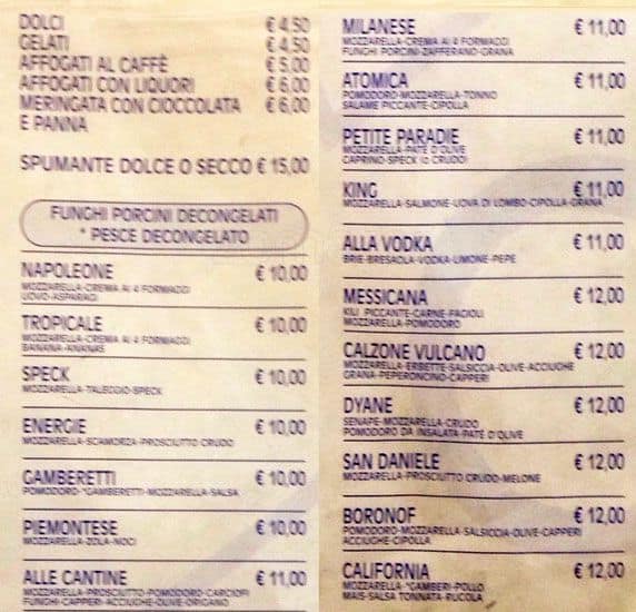 Menu di New King 