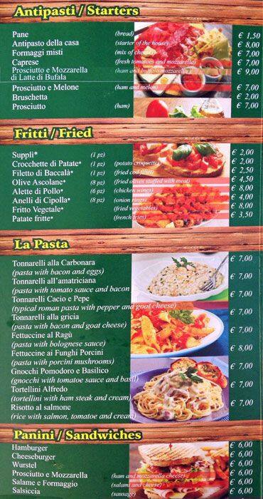 Menu di The Good Fellas 