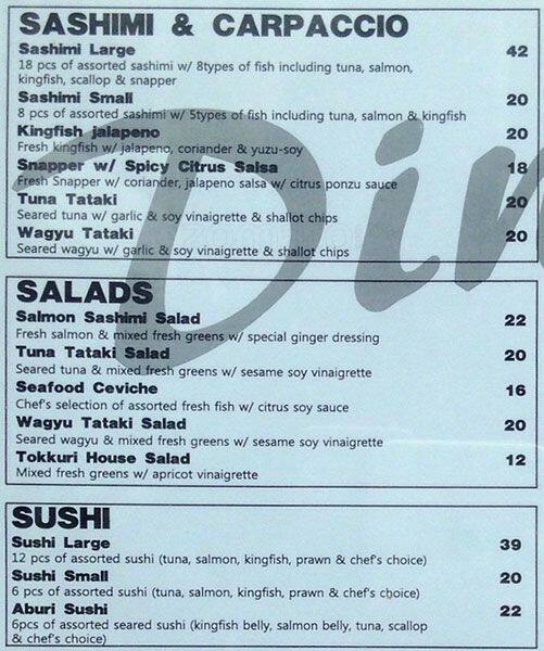 Tokkuri Menu, Menu for Tokkuri, Cammeray, Sydney Urbanspoon/Zomato