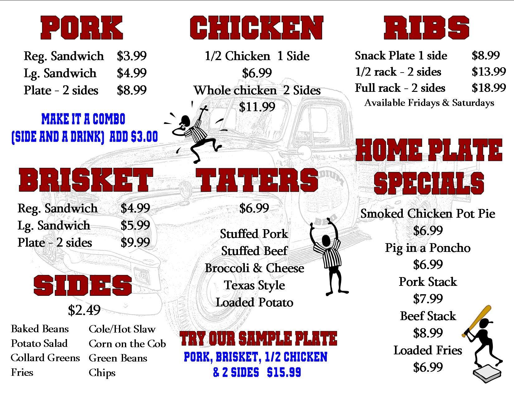 Football Stadium Food Menu