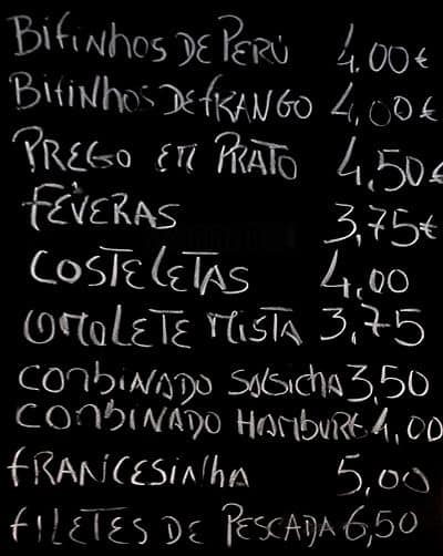 Café Eclipse - Lopes & Alves, Lda. меню