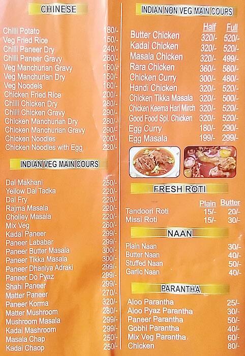 Good Food Kitchen Menu For Sector 72 Noida Good Food Kitchen Menu