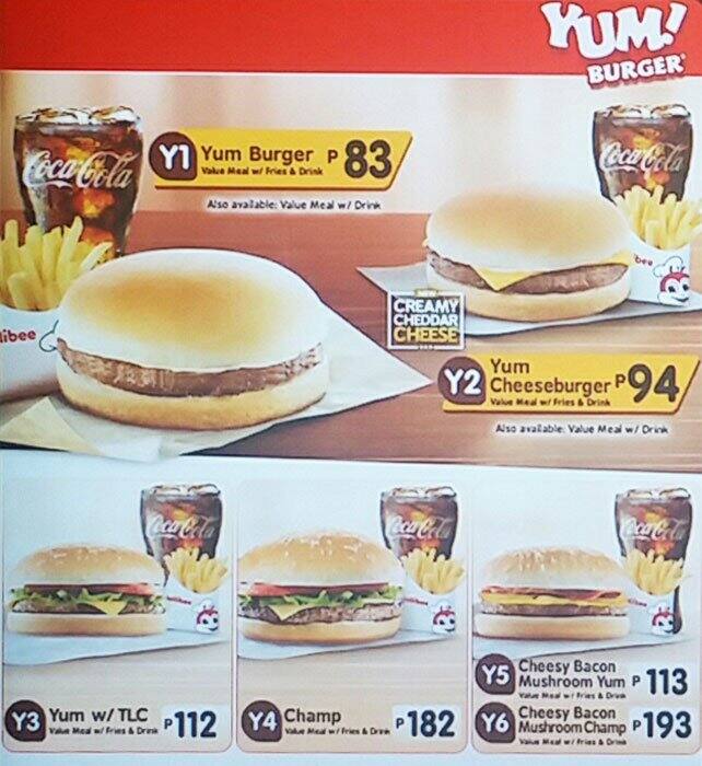 cheese burger jollibee price