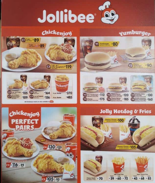 Jollibee Delivery Menu Prices