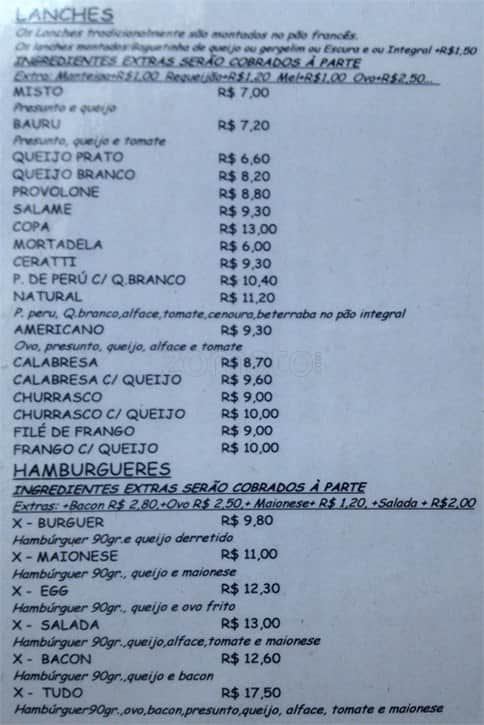 Monsieur Vatel cardápio