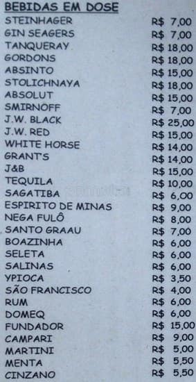 Monsieur Vatel cardápio