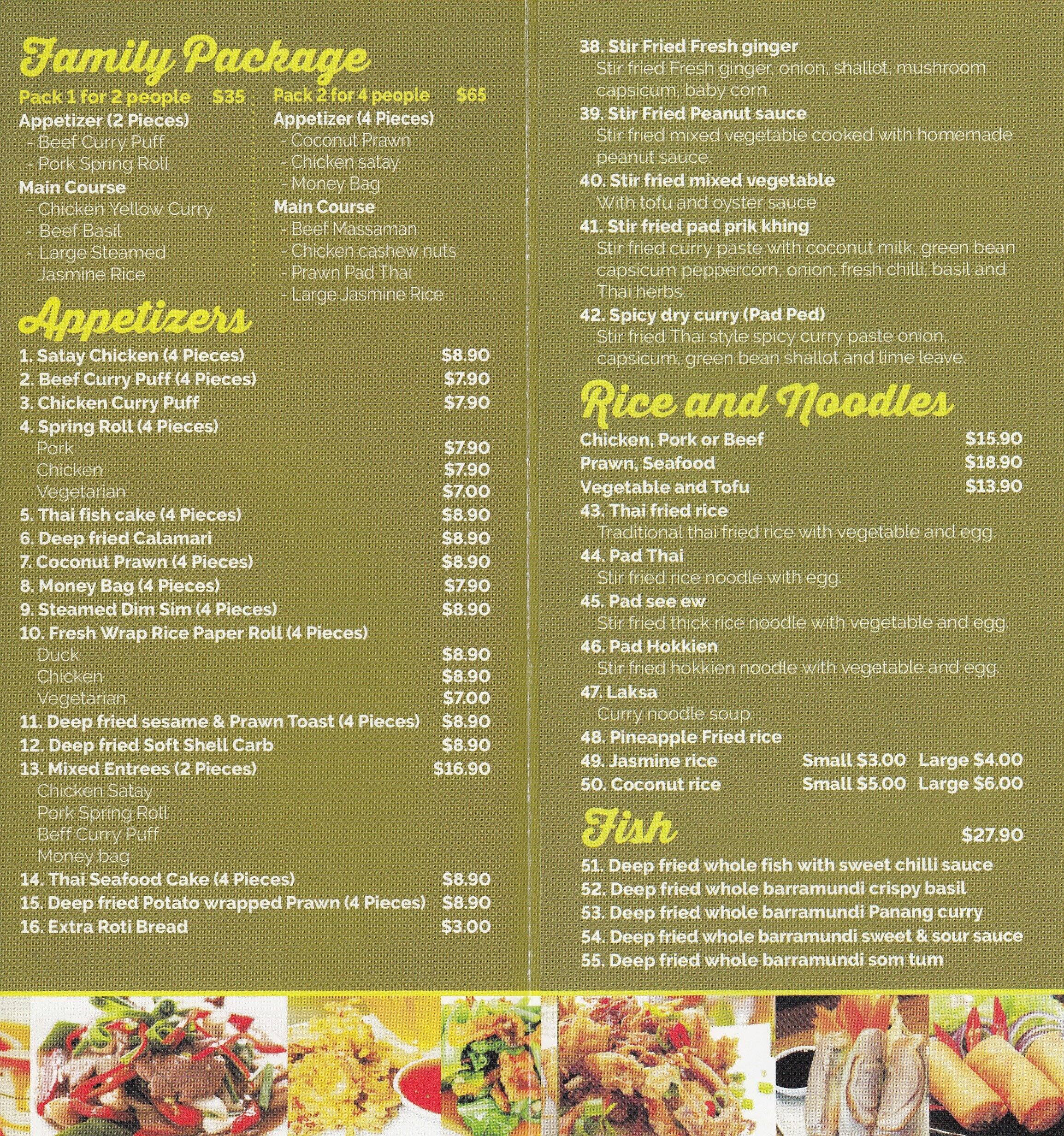 Daisy Thai Menu,Menú para Daisy Thai, Springwood, Brisbane Urbanspoon