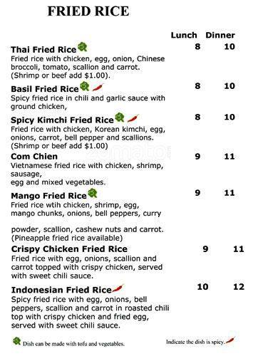 Noodle Barn Menu Menu For Noodle Barn Jamaica Plain Boston