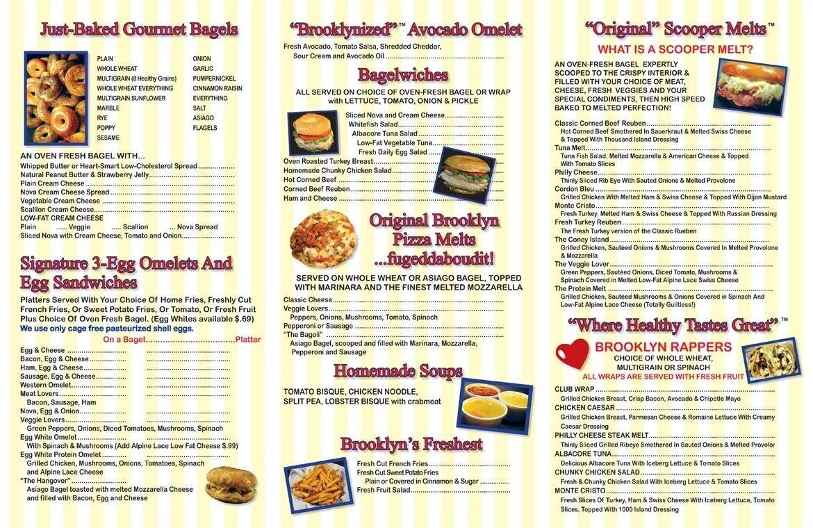 Menu At The Original Brooklyn Water Bagel West Palm Beach The Original Brooklyn Water Bagel Menu