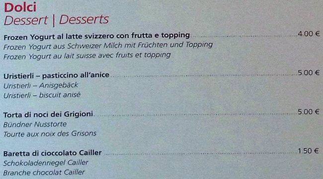 Menu di Raclette 