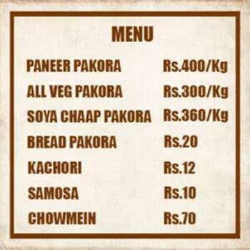 Menu Of Gandhi Ji Pakode Wala, Sadar Bazar, New Delhi