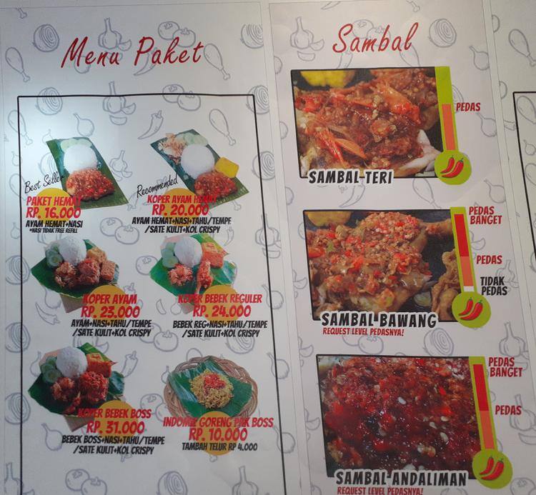 Ayam Bebek Pak Boss Sambal Bu Dewi Menu Zomato Indonesia