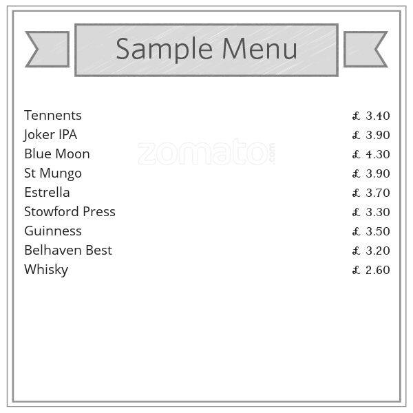 The Carriers Quarters menu