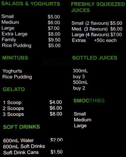 Fresh Bite Express menu