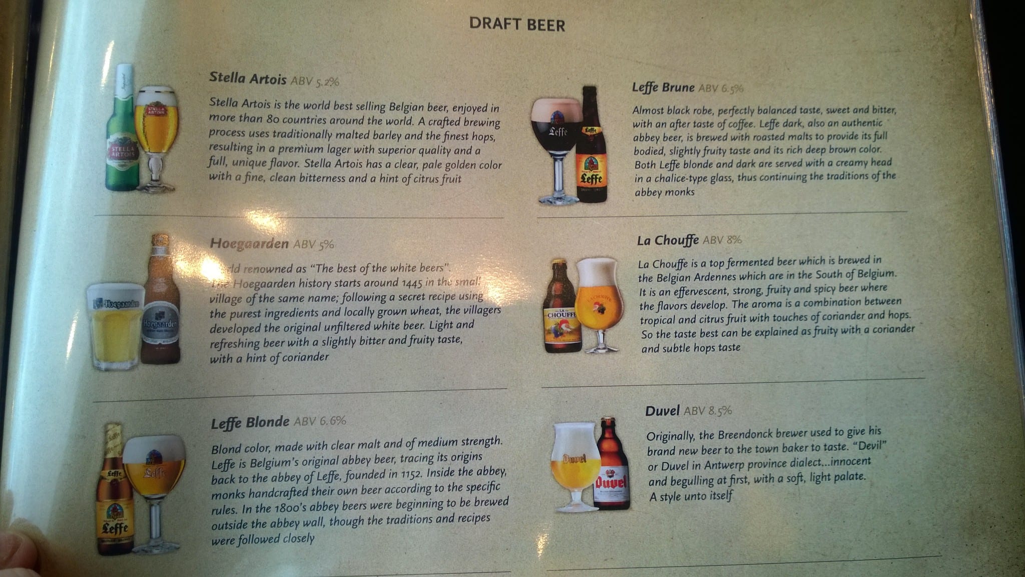 Belgian Beer Cafe Menu, Menu for Belgian Beer Cafe, Airport Newark
