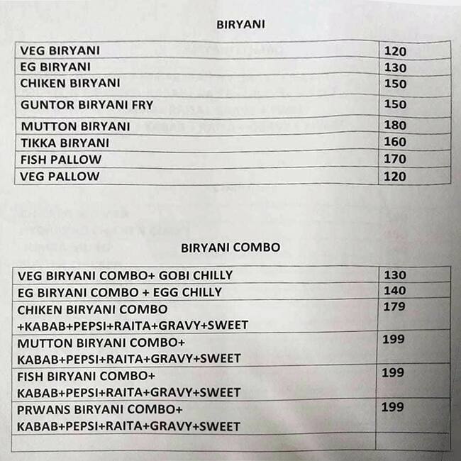 Menu at Combo Kitchen, Bengaluru